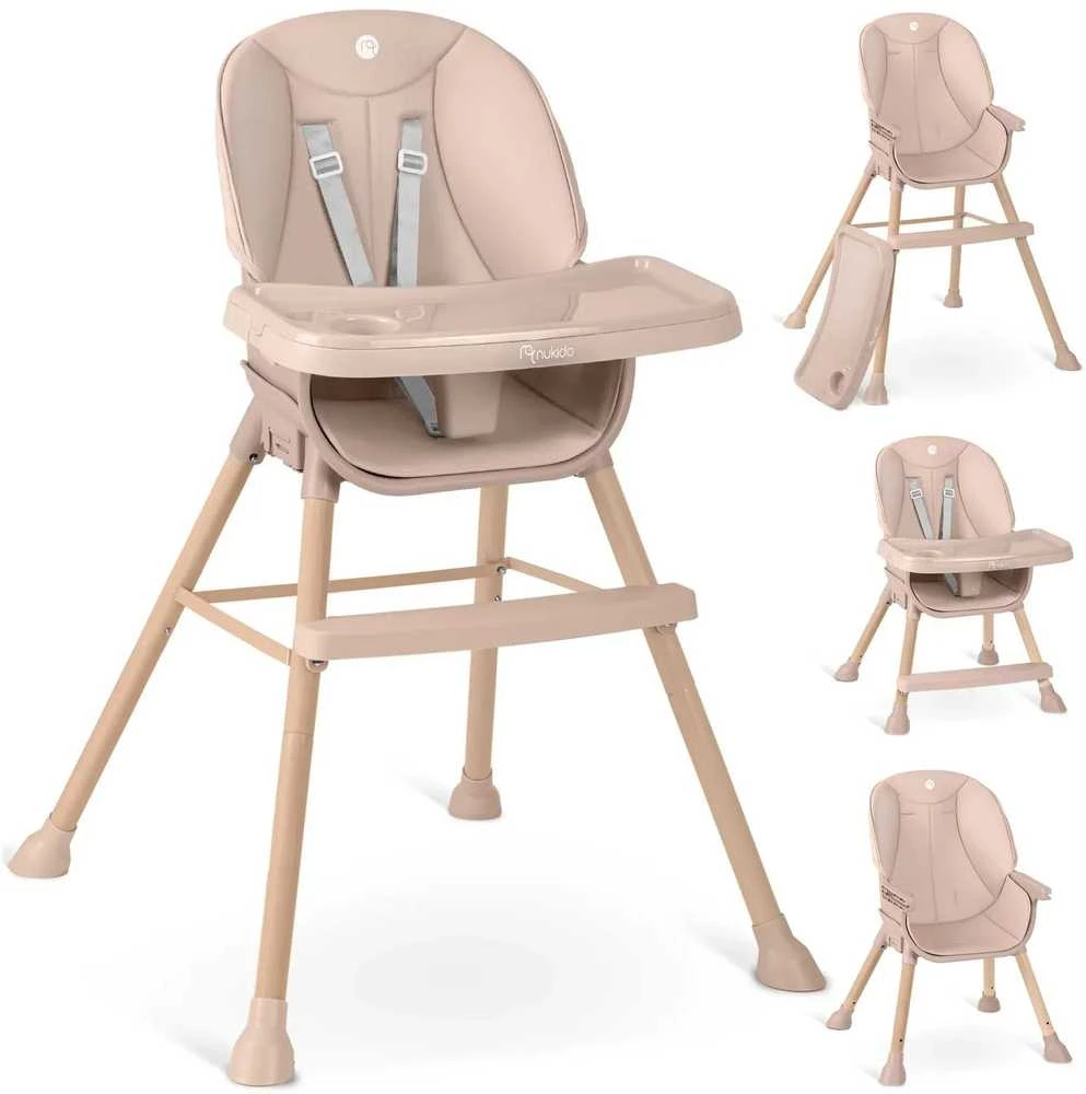 Maitinimo kėdutė Nukido Tilo, rožinė, 3 in1