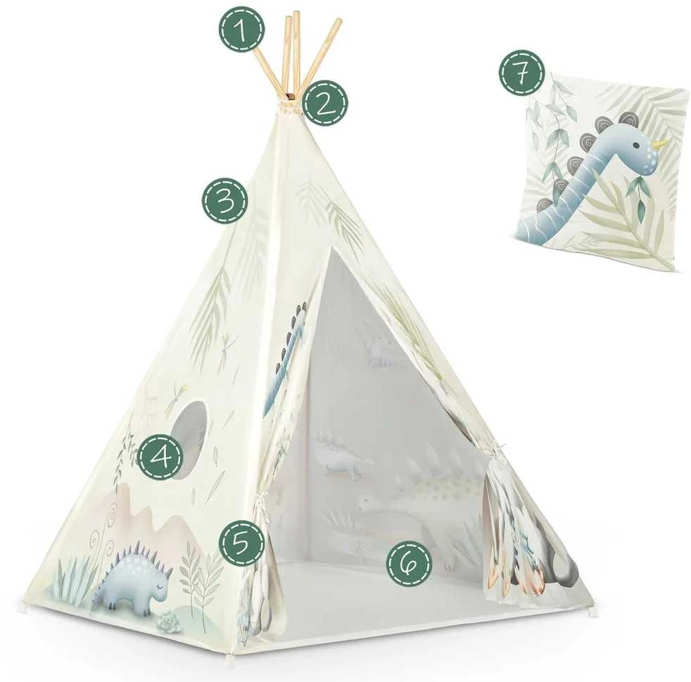 Nukido tipi palapinė vaikams – dinozaurai