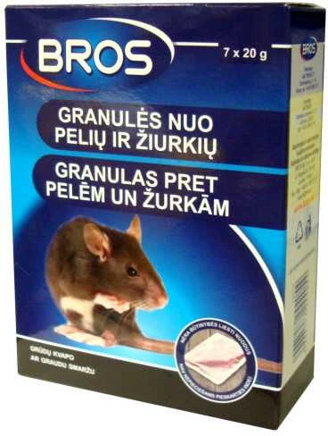 Nuodai žiurkėms ir pelėms Bros 140g granulės