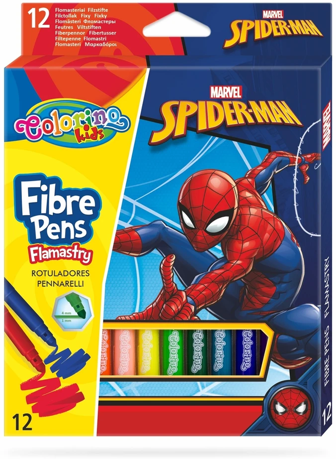 Nuplaunami flomasteriai Colorino Marvel Spider-Man, 12 spalvų