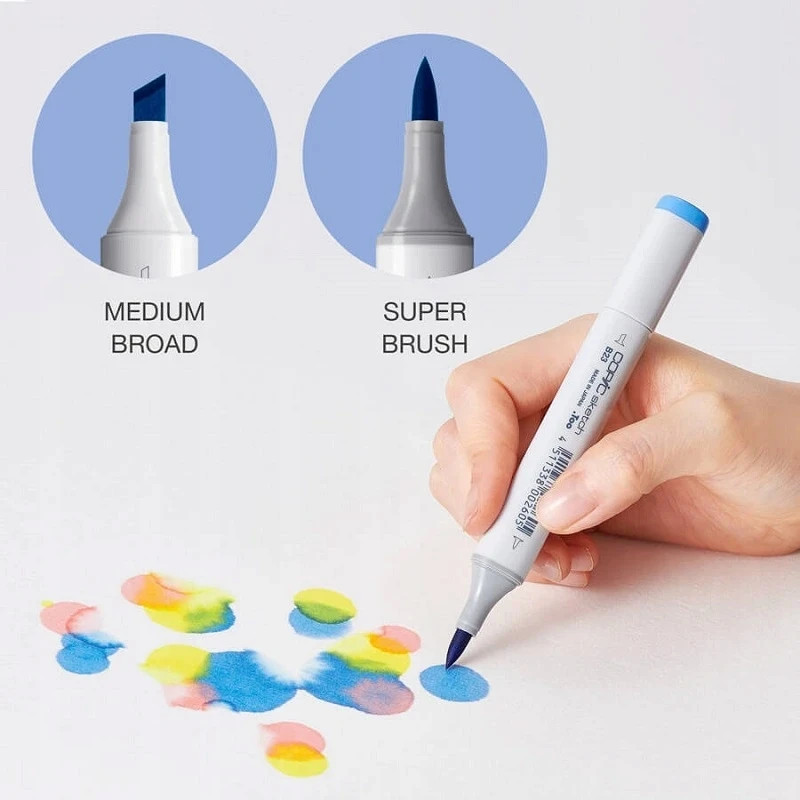 Nustatykite 12 Manga Copic Sketch šaltų pilkųjų žymeklių