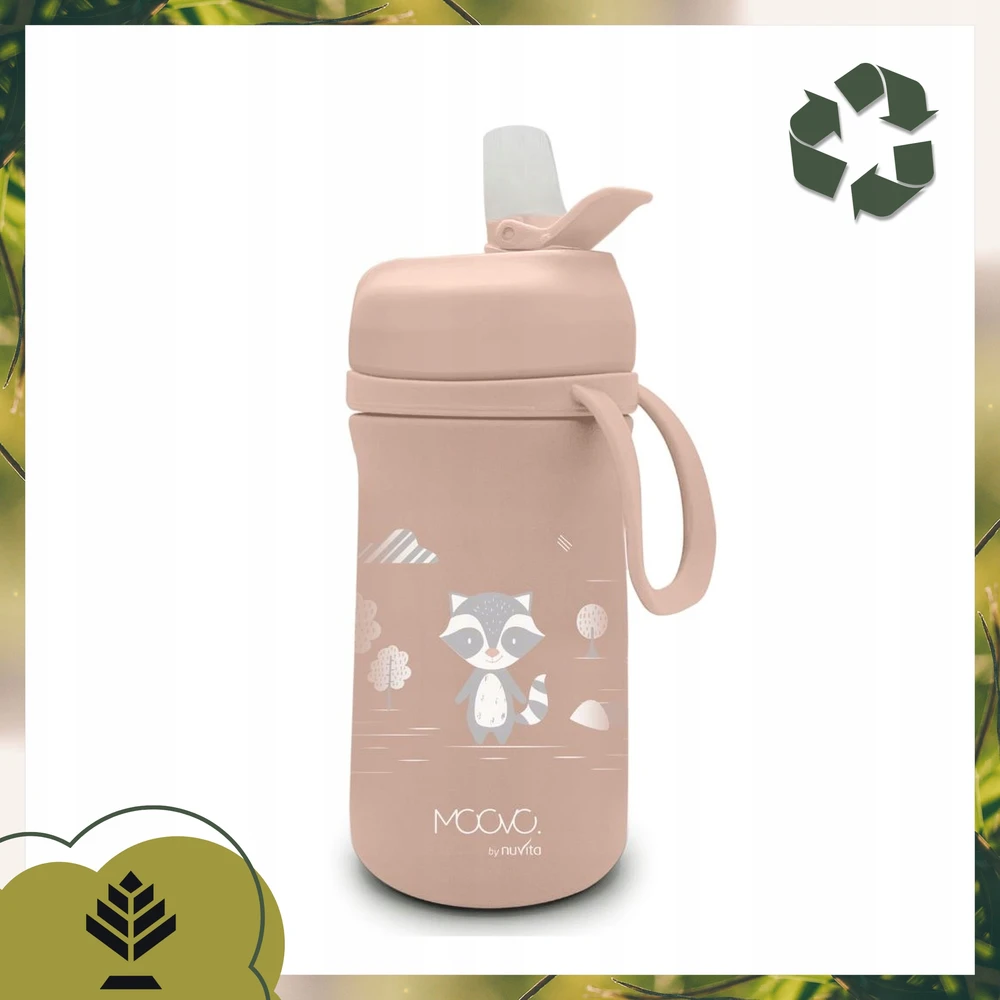 Nuvita English Rose terminio vandens butelis su snapeliu vaikams, plieno, 350ml