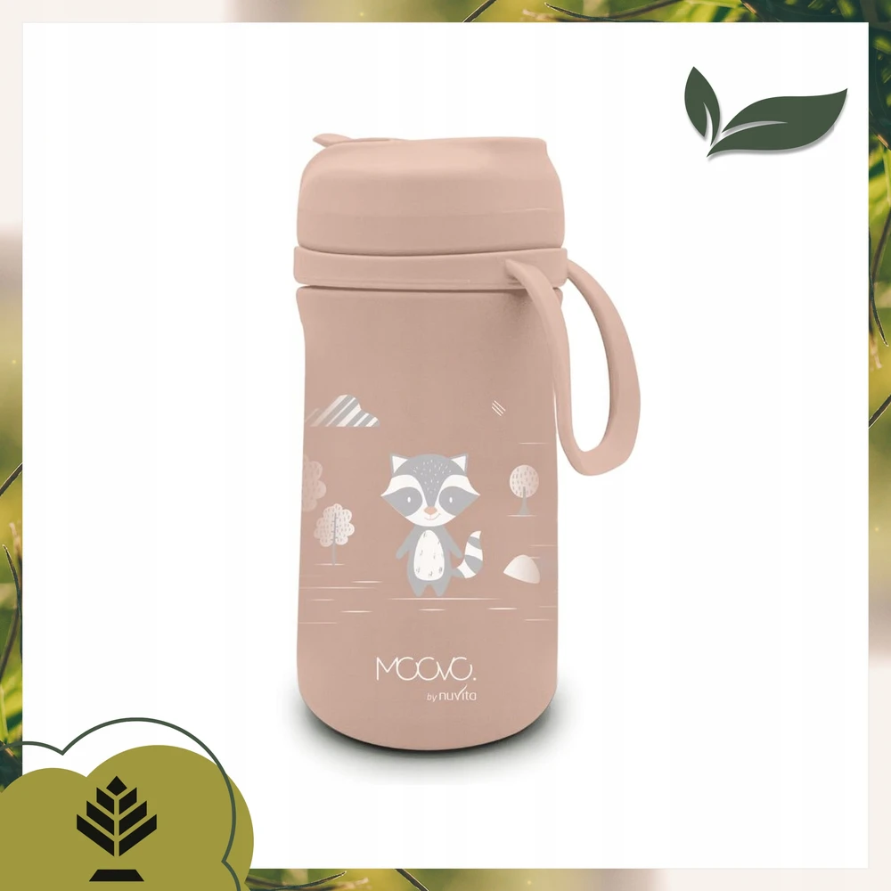 Nuvita English Rose terminio vandens butelis su snapeliu vaikams, plieno, 350ml