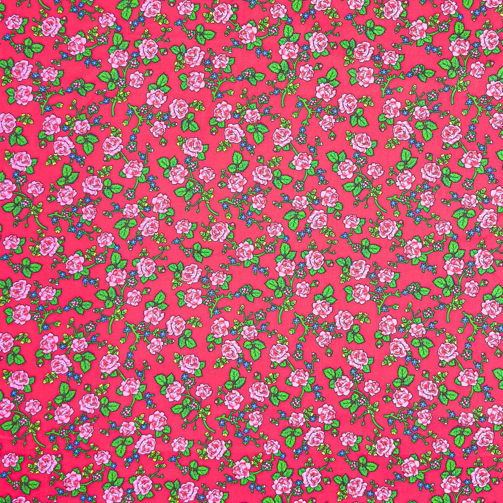 Nyks Medvilninė paklodė su raštais 180x80 audinio gėlės 119red