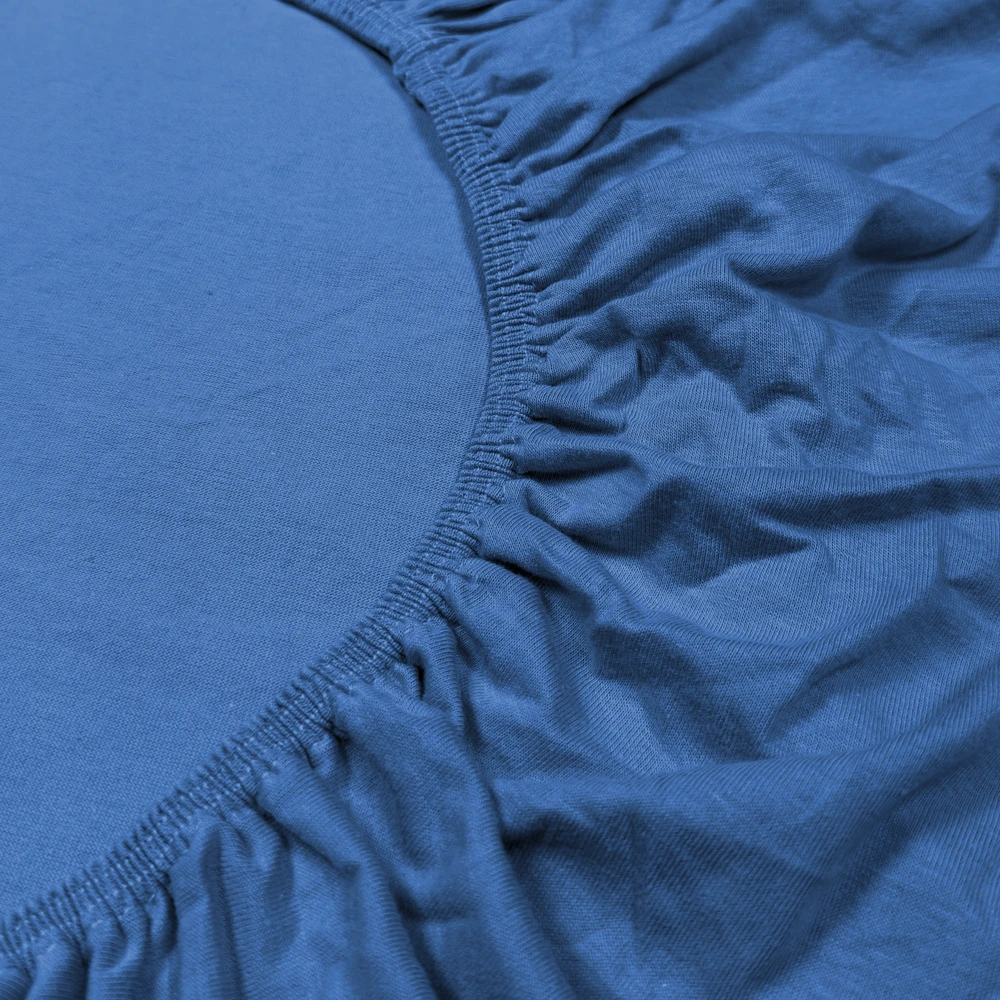 Nyks Medvilninis trikotažas su elastine juostele 90x160 storio lenkiškas indigo spalvos