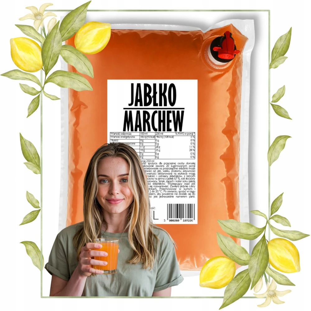 Obuolių morkų sultys 100% NFC Obuolių morkų Be konservantų 5l