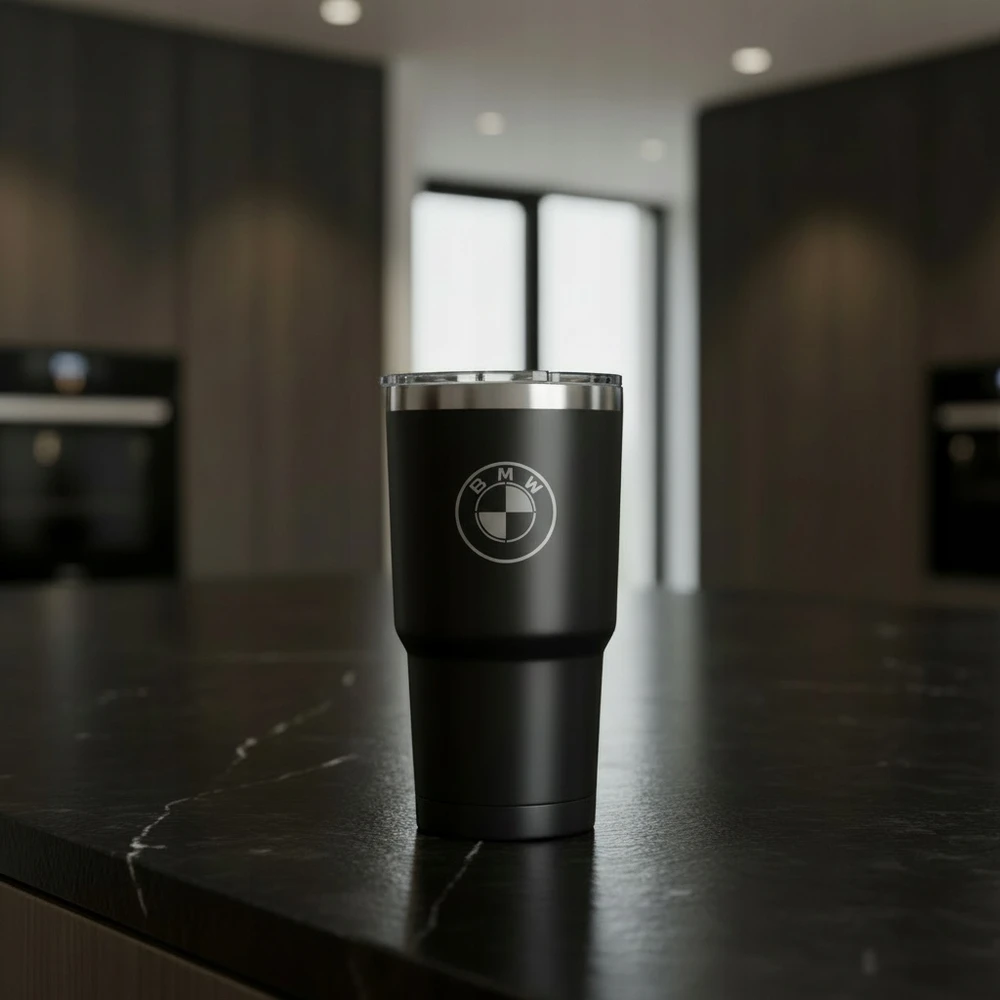 Ocean Dvisienis puodelis 500ml BMW Juodas termo automobiliui