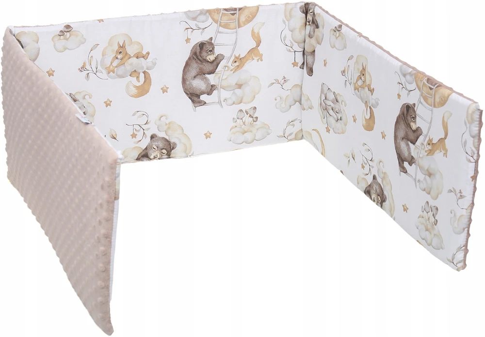 OCHRANIACZ DO ŁÓŻECZKA MINKY 120x60 NA SZCZEBELKI 180x30cm BABYMAM