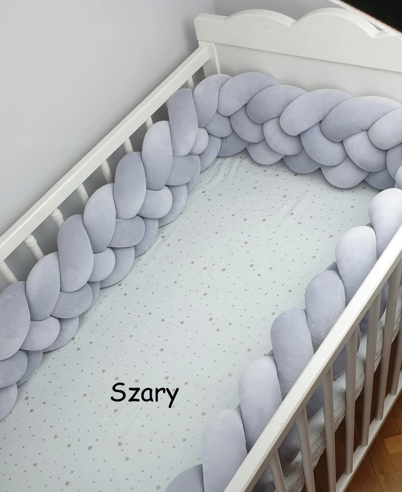 OCHRANIACZ DO ŁÓŻECZKA – warkocz czteropasmowy WELUR 300 cm - Supelkowelove