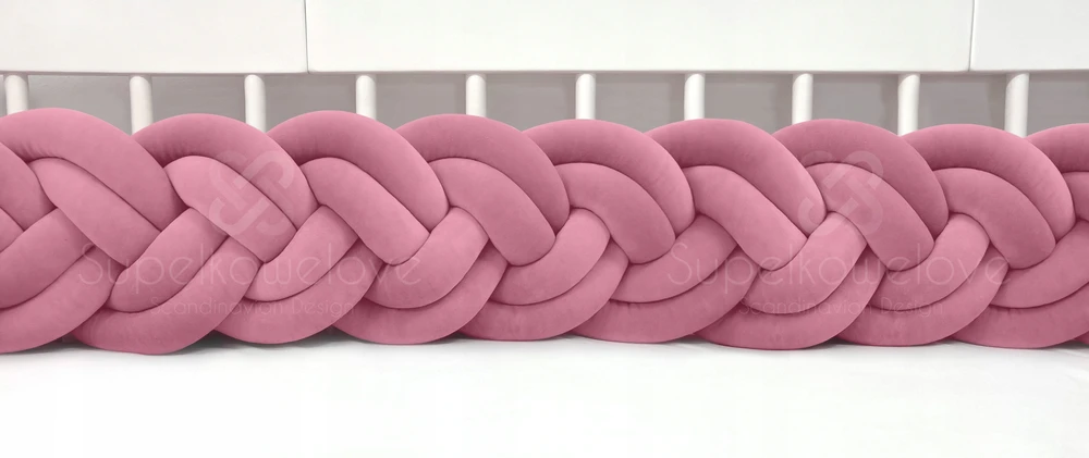 OCHRANIACZ DO ŁÓŻECZKA – warkocz DUAL podwójny WELUR 350 cm - Supelkowelove