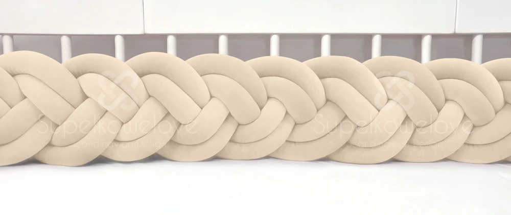 OCHRANIACZ DO ŁÓŻECZKA – warkocz DUAL podwójny WELUR 350 cm - Supelkowelove