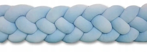 Ochraniacz do łóżeczka welur Supelkowelove 200 x 20 cm warkocz Błękit