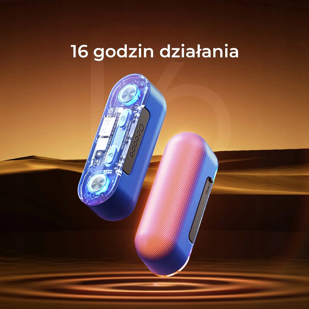 Ocoopa UT2s GamerPro, 2x 5000 mAh, iki 2*8h, maitinimo blokas 18 W, LED, juoda
