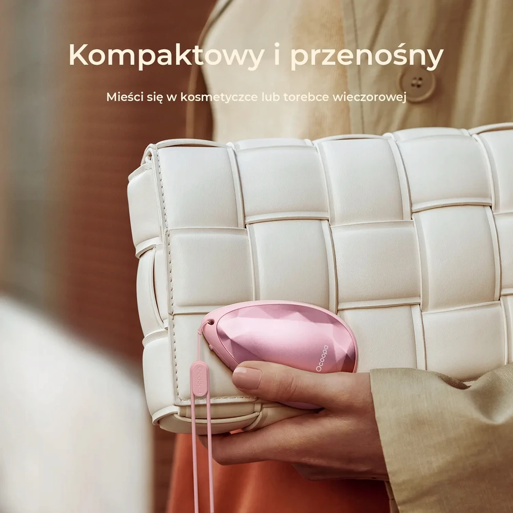 Ocoopa UT4 Rare 2x2000 mAh rankų šildytuvas, USB-C, rožinė