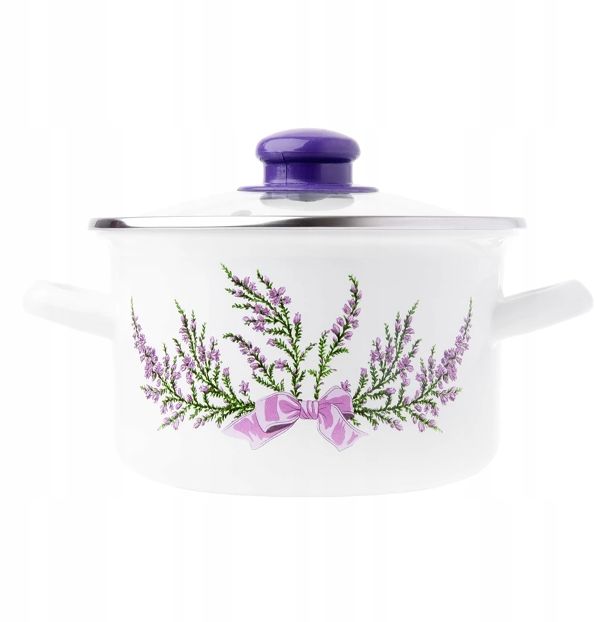 Odelo Emaliuotas puodas LAVENDER 2,6 L 18 cm indukcinis + stiklinis dangtelis