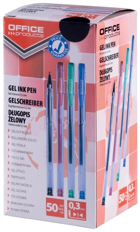 Office Products Klassikinis juodas gelinis rašiklis 0,5mm