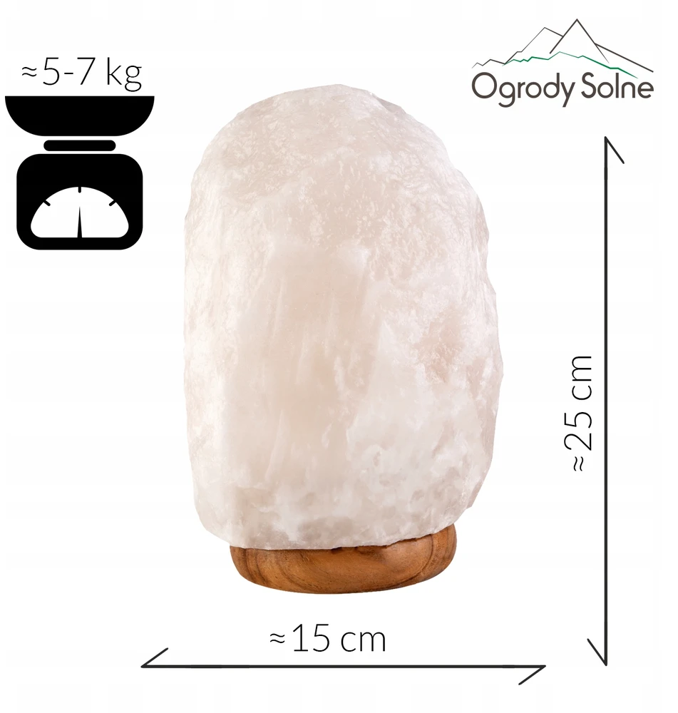 Ogrody Solne Didelė druskos lempa 5-7kg, oro gaiviklis