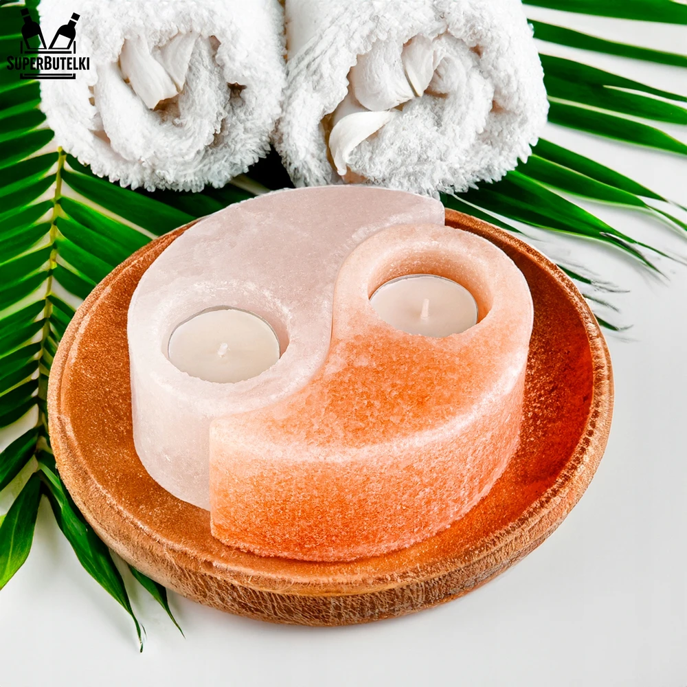 Ogrody Solne ŚWIECZNIK SOLNY NATURALNY YING YANG SÓL HIMALAJSKA ŚWIECZKI TEALIGHT