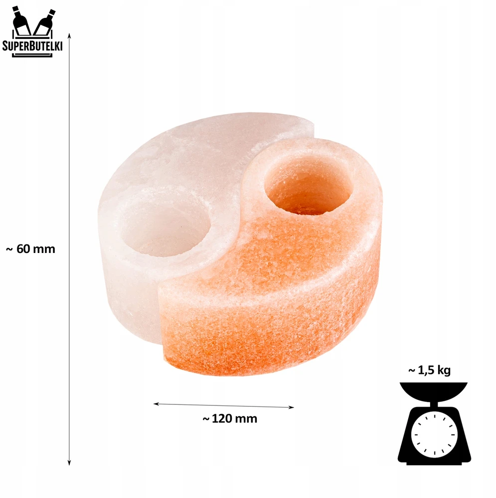 Ogrody Solne ŚWIECZNIK SOLNY NATURALNY YING YANG SÓL HIMALAJSKA ŚWIECZKI TEALIGHT