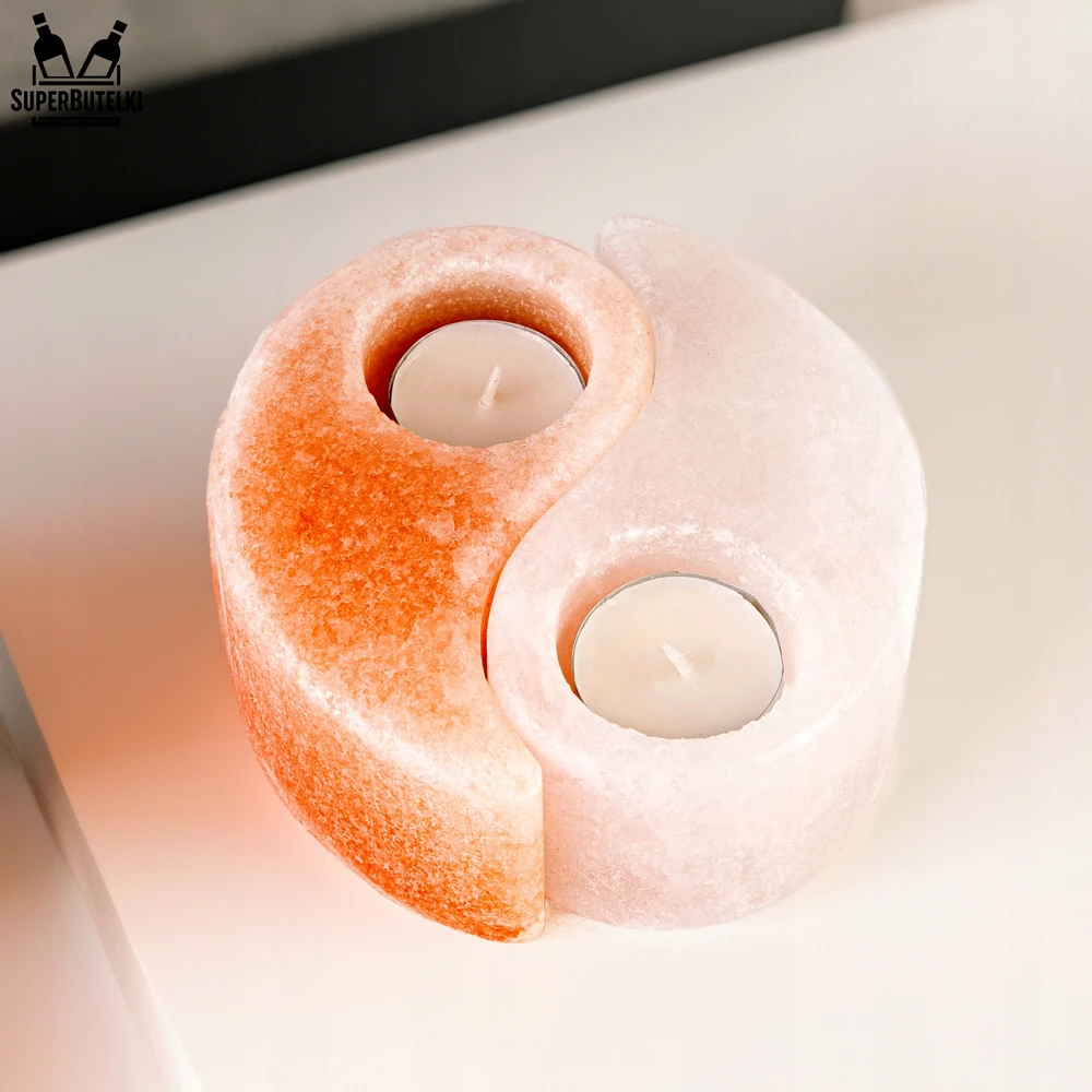 Ogrody Solne ŚWIECZNIK SOLNY NATURALNY YING YANG SÓL HIMALAJSKA ŚWIECZKI TEALIGHT