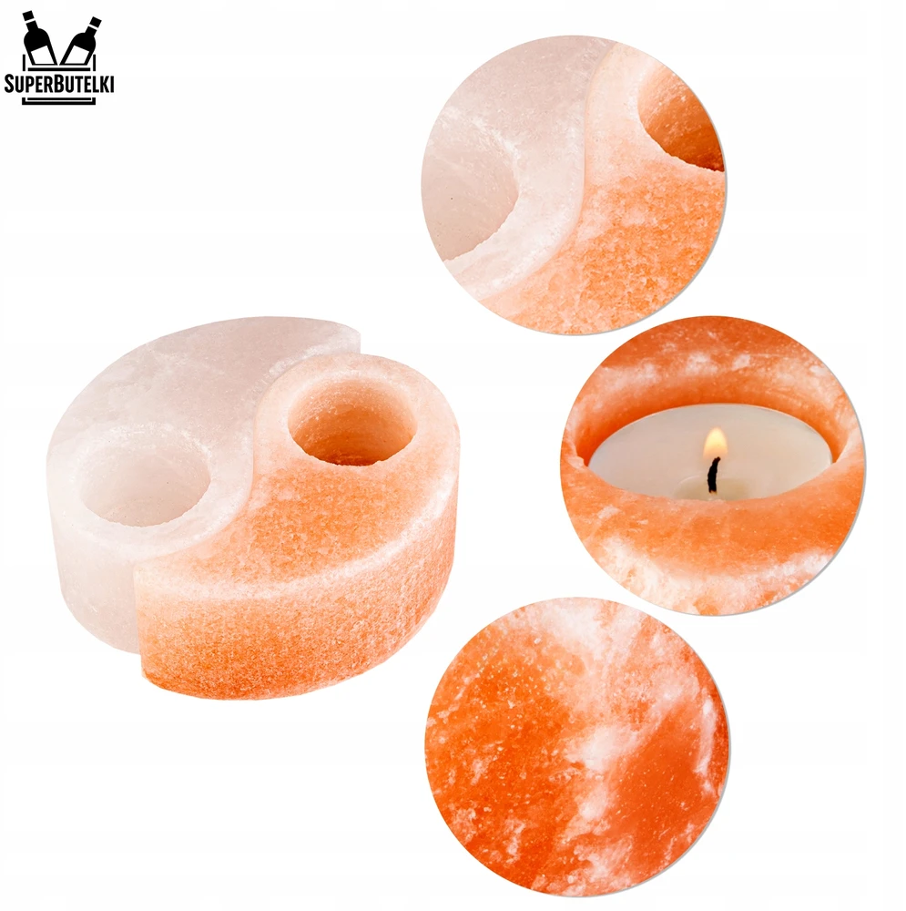 Ogrody Solne ŚWIECZNIK SOLNY NATURALNY YING YANG SÓL HIMALAJSKA ŚWIECZKI TEALIGHT