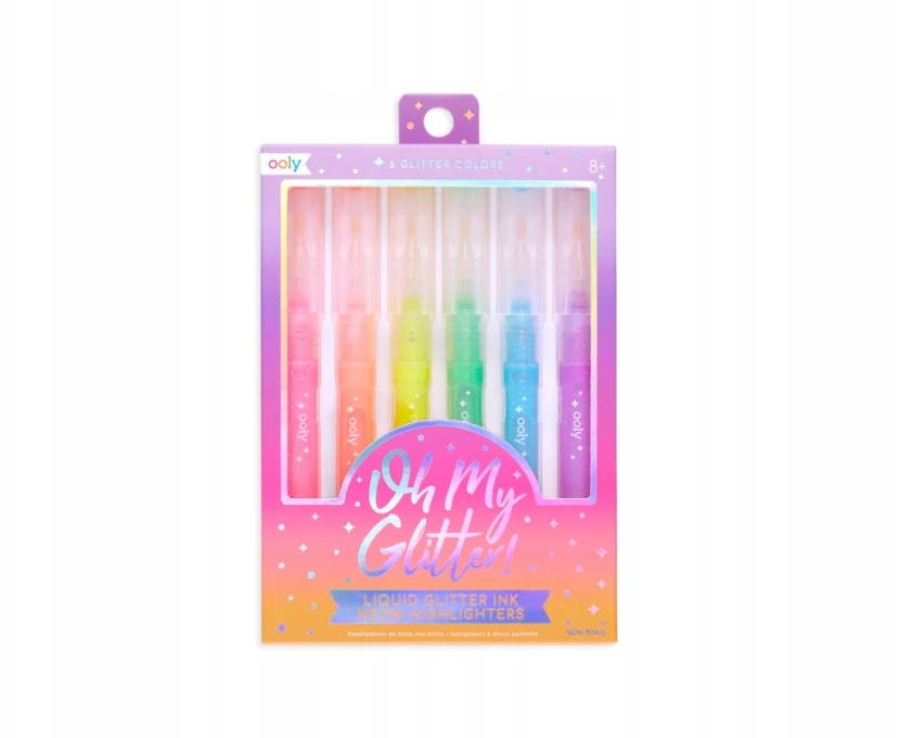 Oh My Glitter markeriai 6 spalvos - ooly
