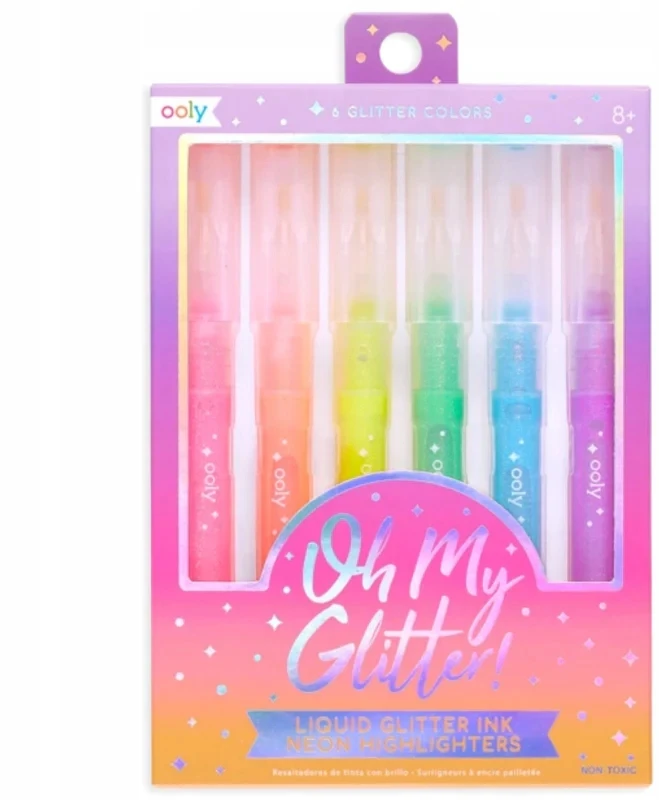 Oh My Glitter markeriai 6 spalvos - ooly