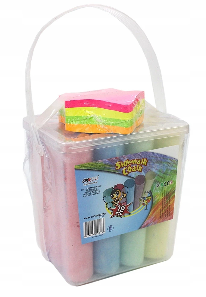 Office Jumbo Colorful Sidewalk Chalk spalvų mišinys vaikams žaisti, 12 vnt