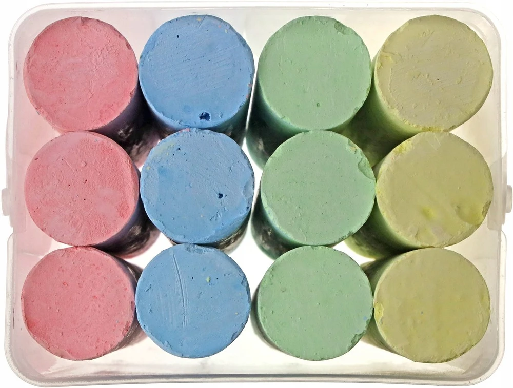 Office Jumbo Colorful Sidewalk Chalk spalvų mišinys vaikams žaisti, 12 vnt