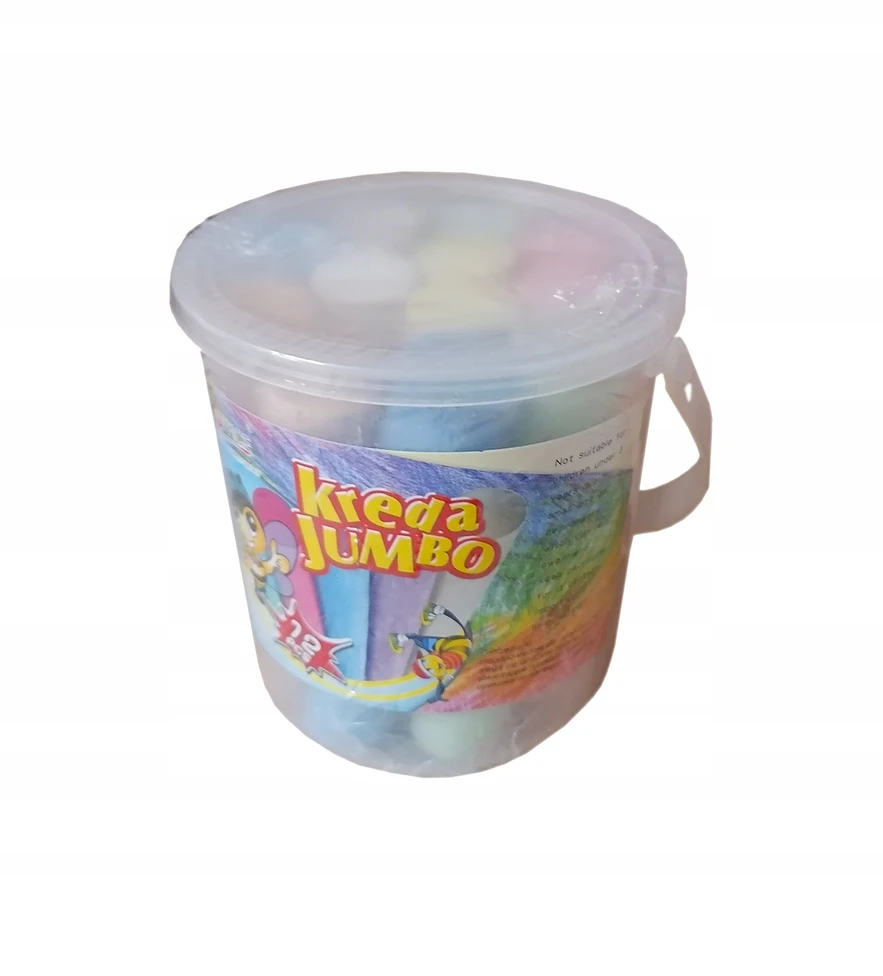 Office Jumbo Colorful Sidewalk Chalk spalvų mišinys vaikams žaisti, 12 vnt