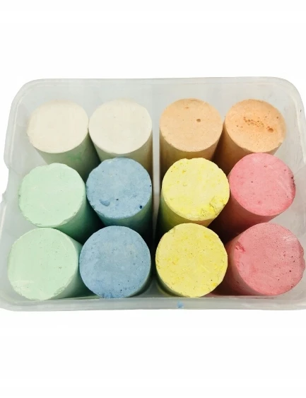 Office Jumbo Colorful Sidewalk Chalk spalvų mišinys vaikams žaisti, 12 vnt