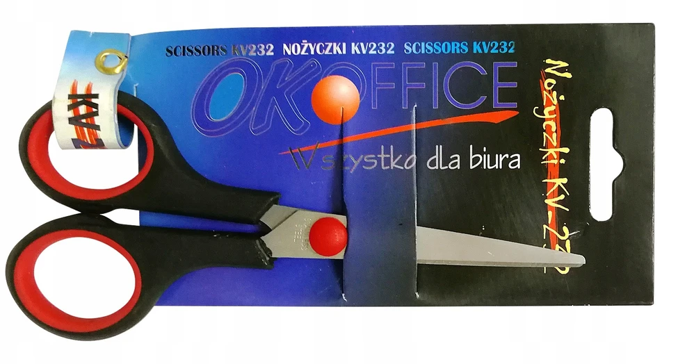 Office Ok Biuro reikmenų žirklės biurui mokykloms plieniniai peiliukai 14 cm 1 vnt