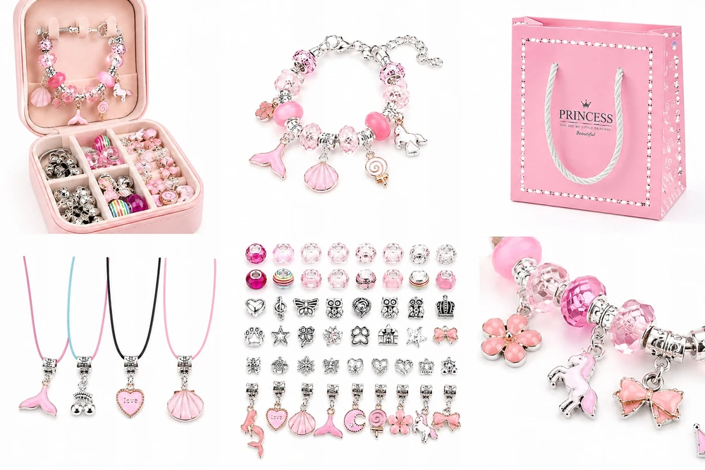 OKAMI „Charms Beads“ apyrankių gaminimo rinkinys vaikams „pasidaryk pats“ papuošalų rinkinys