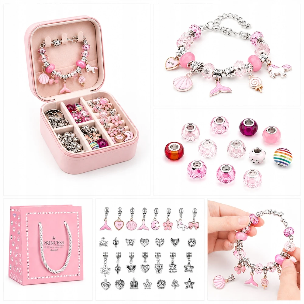 OKAMI „Charms Beads“ apyrankių gaminimo rinkinys vaikams „pasidaryk pats“ papuošalų rinkinys