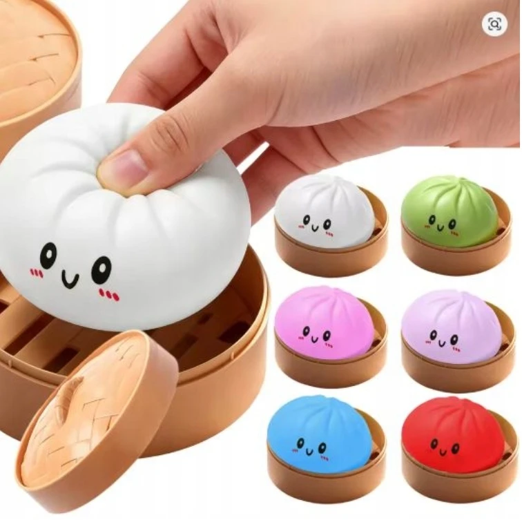 Okami Didelis Squishy Dumpling XXL, antistresinis Slow Rising koldūno rankena