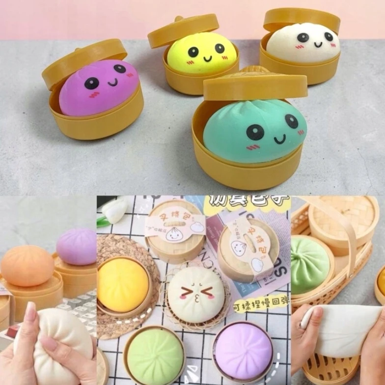 Okami Didelis Squishy Dumpling XXL, antistresinis Slow Rising koldūno rankena