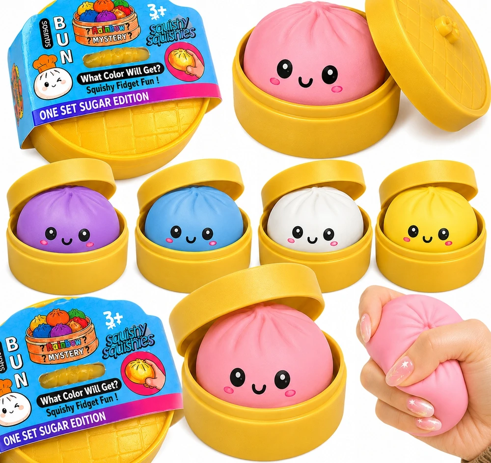Okami Didelis Squishy Dumpling XXL, antistresinis Slow Rising koldūno rankena