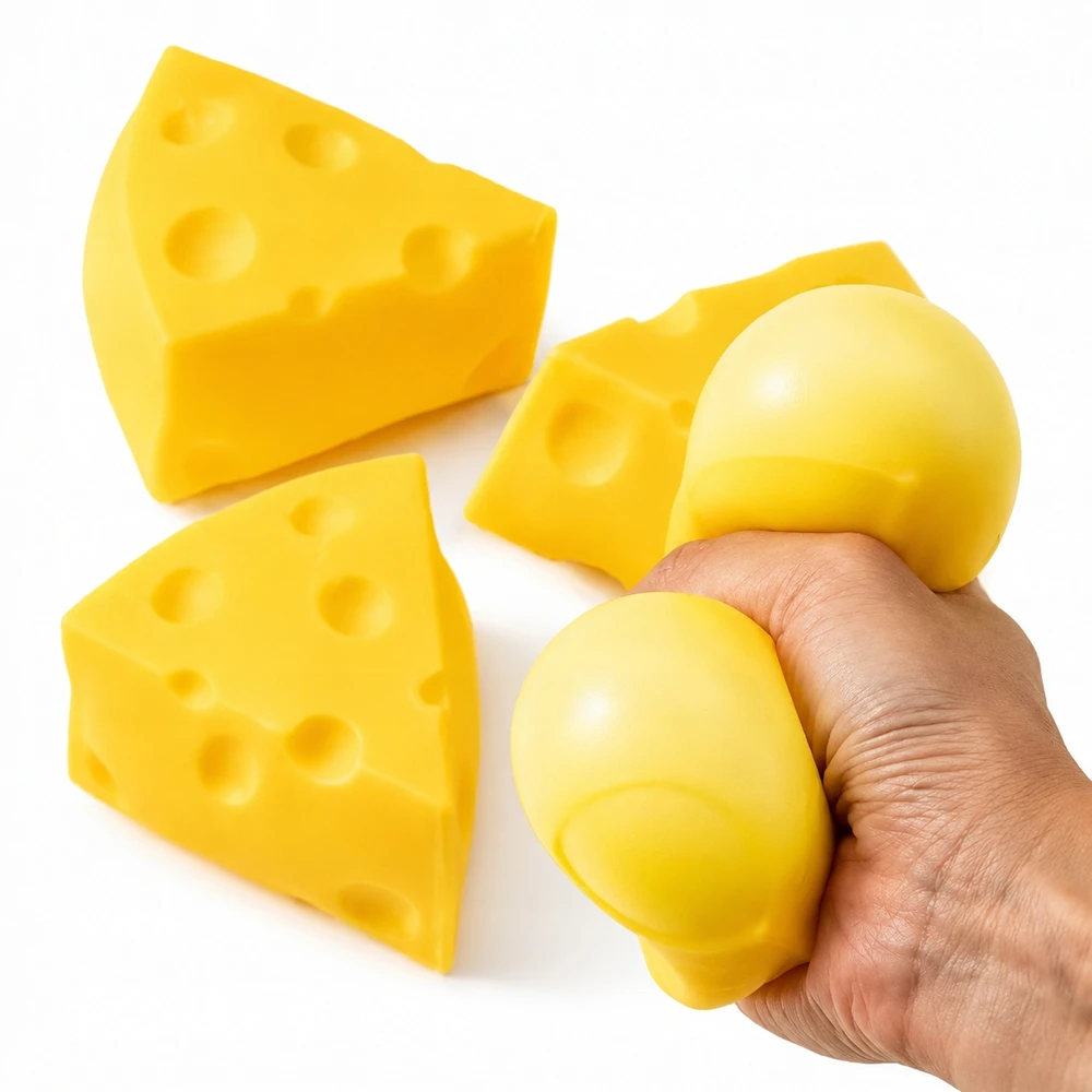 OKAMI Rinkinys 3in1 Squishy purus kukuliai kukuliai Blizgantis sviestinis sūris