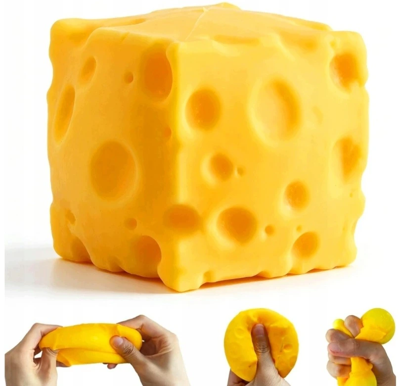 Okami Rinkinys 4in1 Squishy squishy koldūnų kukuliai GLITTER BUTTER CHEESE CLICKER LED