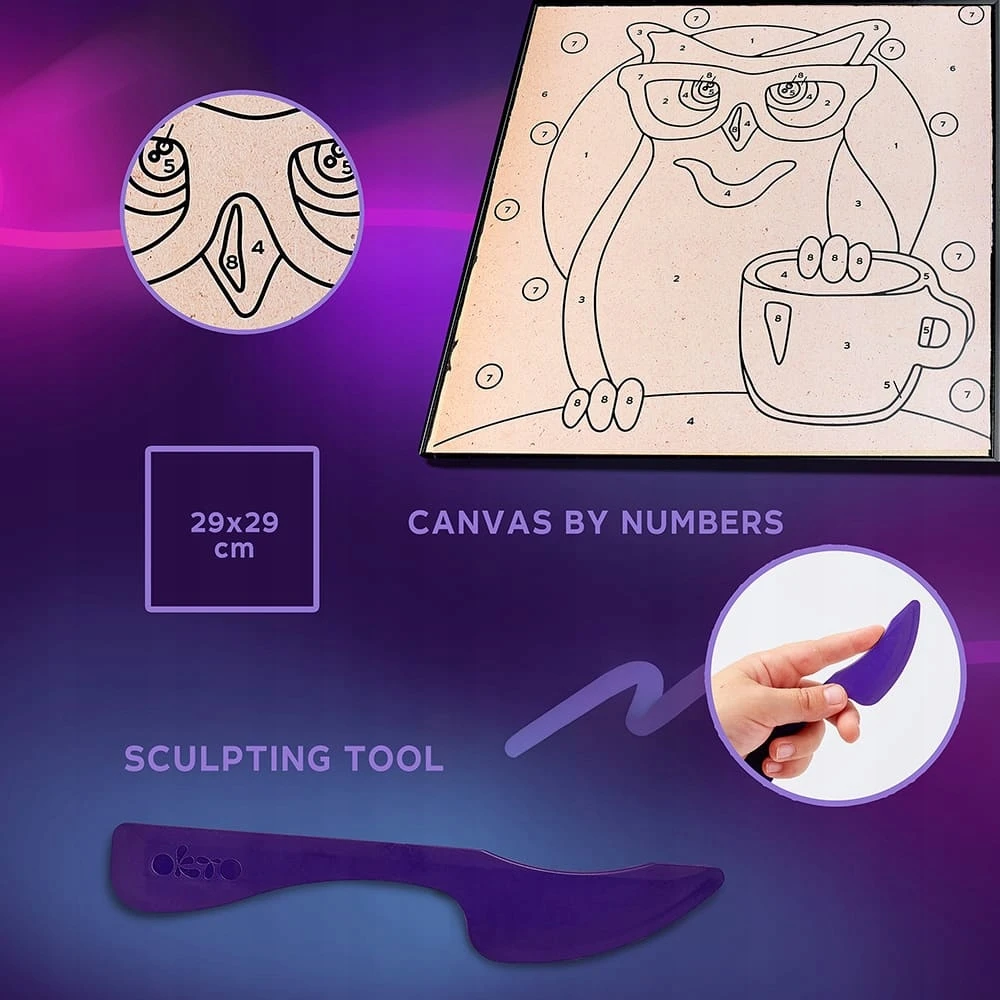 „OKTO 3D ARTISTIC KIT“ „pasidaryk pats“ modeliavimas ir tapyba „Pelėda“