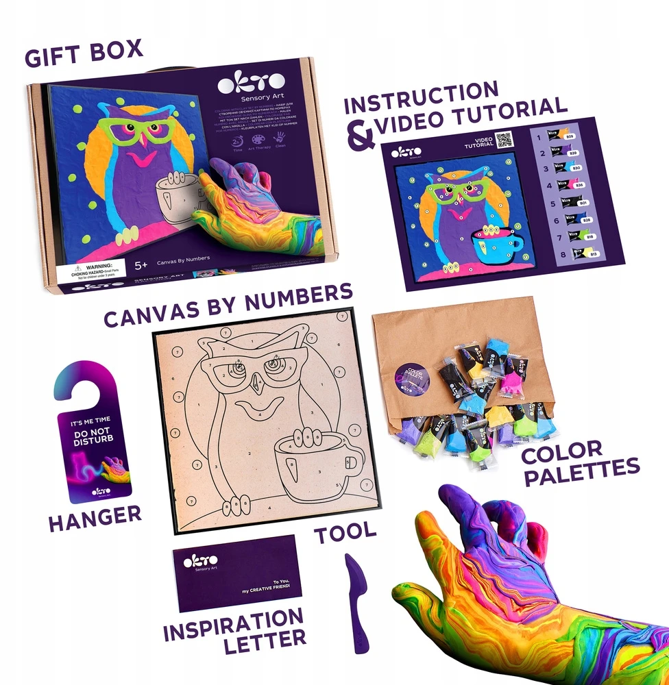 „OKTO 3D ARTISTIC KIT“ „pasidaryk pats“ modeliavimas ir tapyba „Pelėda“