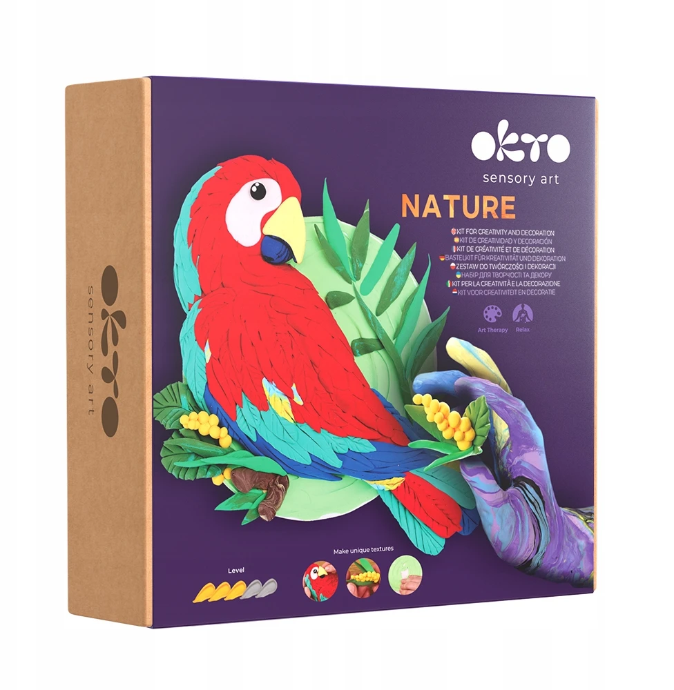 Okto 3d modeliavimo rinkinys: Papūga Ara, gamtos tema