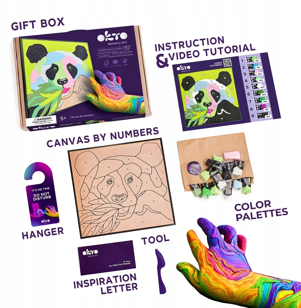 OKTO ARTISTIC KIT 3D modeliavimas ir dažymas DIY "Panda" DOVANA