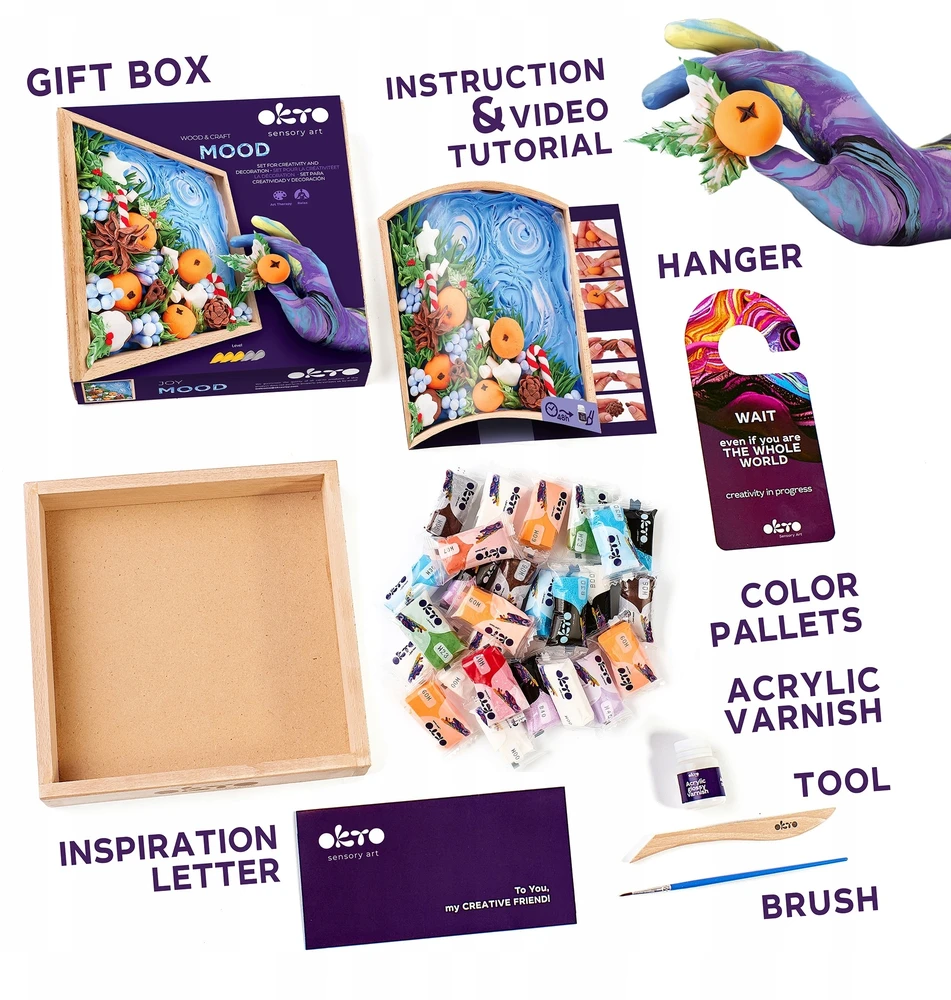 Okto Creative ART KIT 7 metų vaikui Succulents Diy Playdough