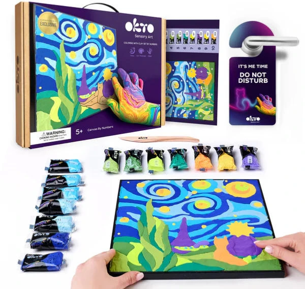 Okto Radošais komplekts Modelēšanas masas - 3D glezna Mazais Princis Nakts(30*30 cm)