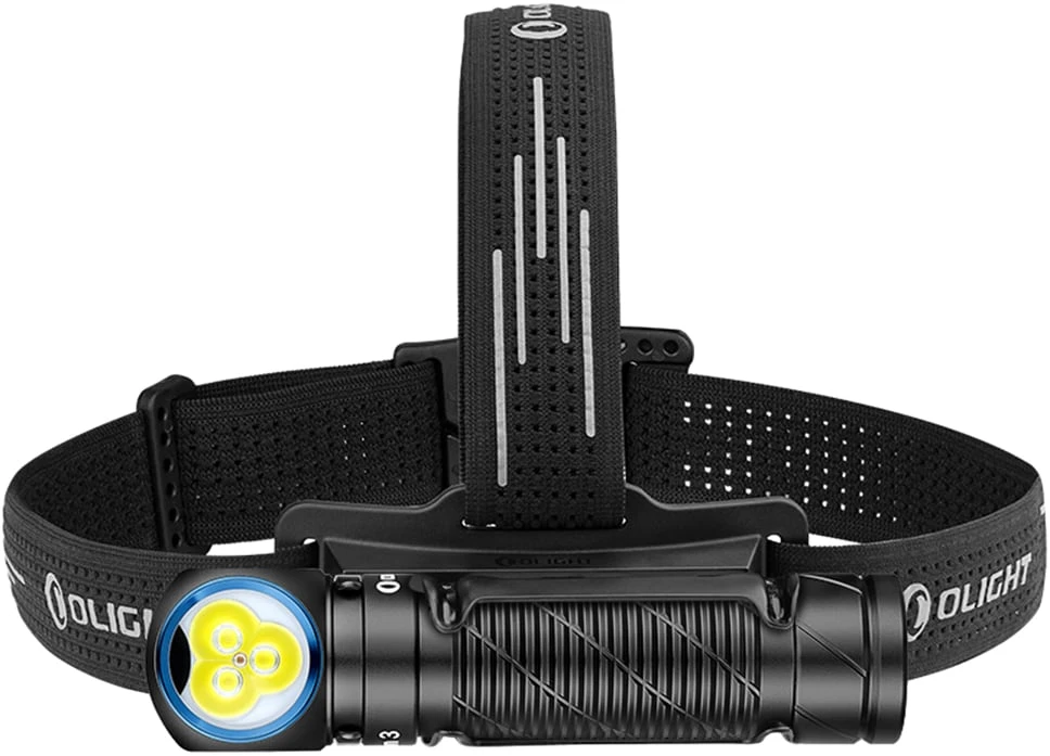 Olight Perun 3 juodas EDC žibintas ir kampinis žibintuvėlis su 3000 liumenų galva