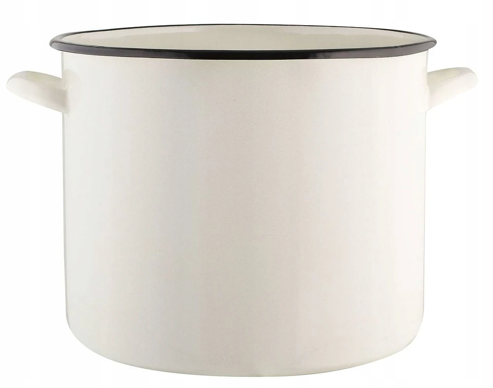 Olkusz TRADICINIS METALINIS EMALINIS PUODAS, AUKŠTAS, 14cm, LYGUS