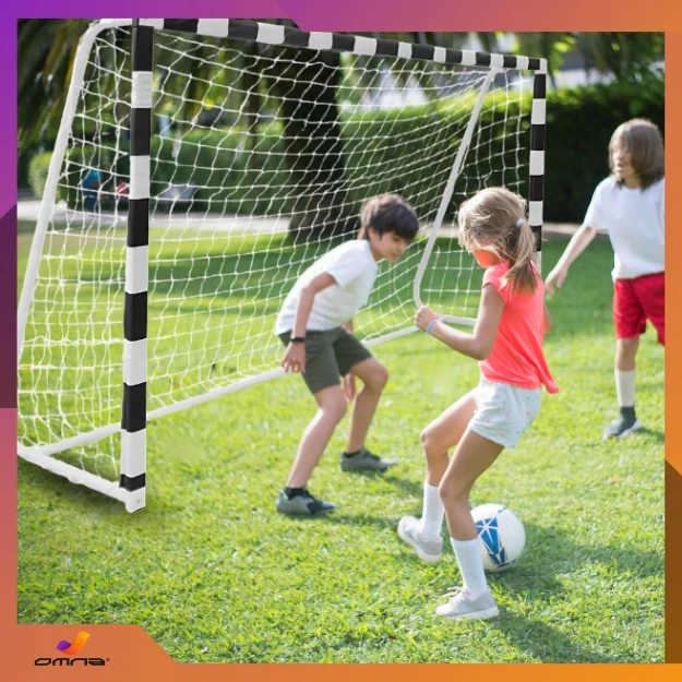 Omna Futbolo vartai vaikams 300x200 nešiojami metaliniai 3x2m