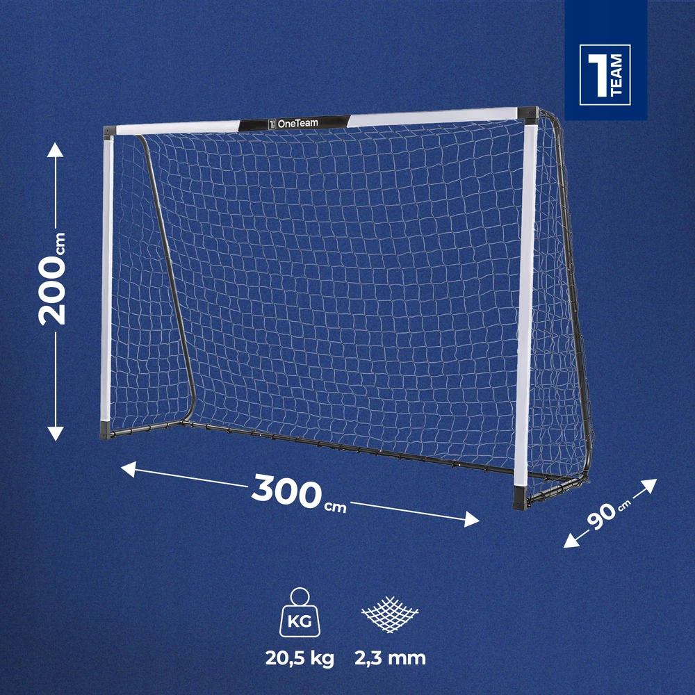 OneTeam futbolo vartai - 300 x 200 x 90 cm