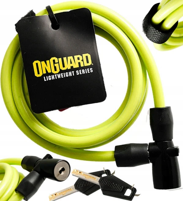 Onguard dviračio spyna 8x150cm, geltona, 2 raktai